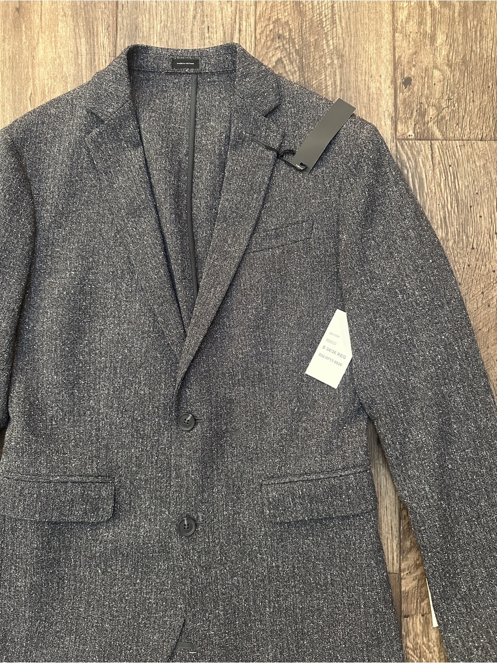 JF J. Ferrar Slim Fit Sport Coat Suit Blazer Mens Size 34/36 Reg Black Text
